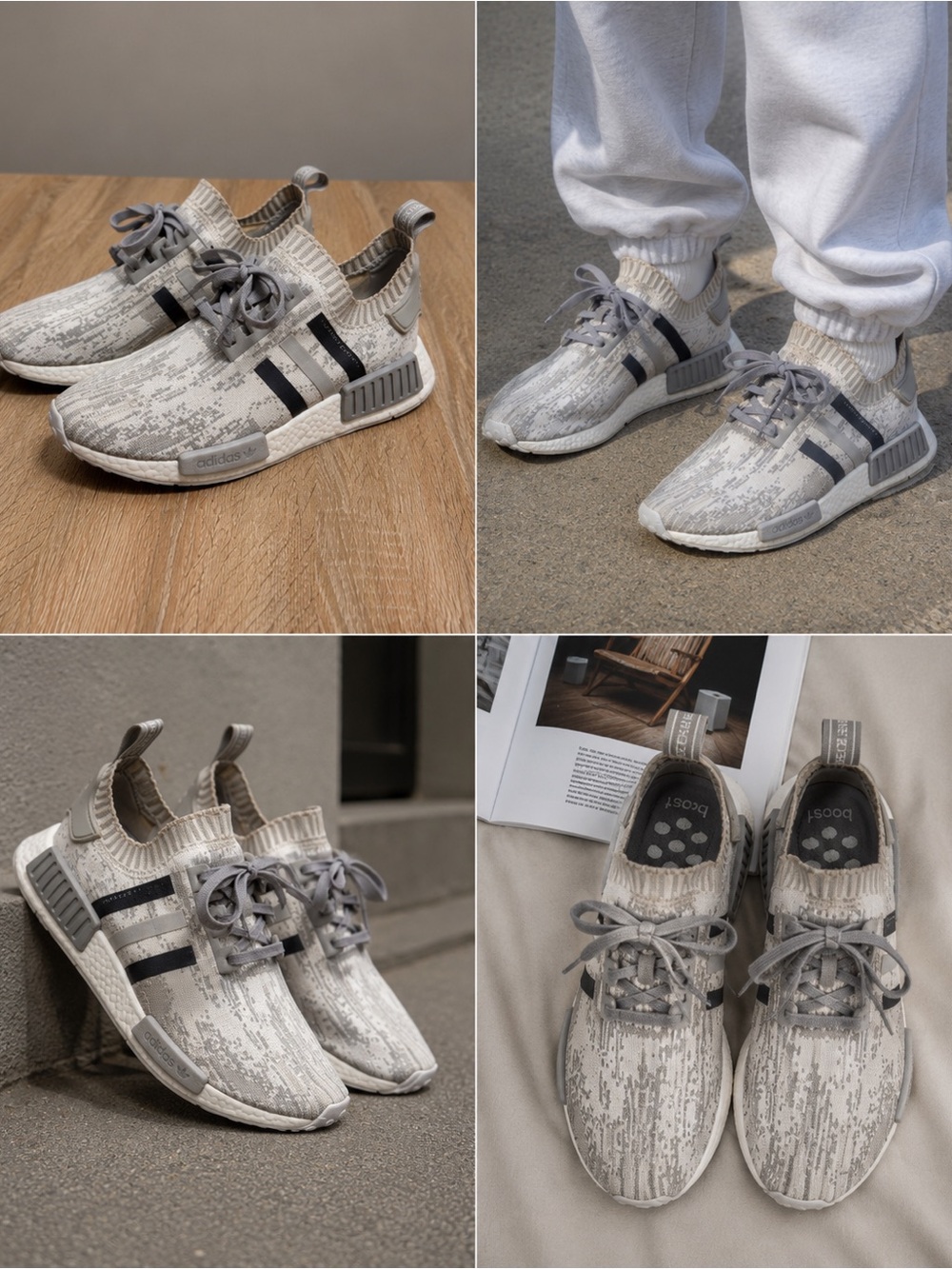 Adidas Gray White NMDs